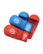 WKF Double velcro Seikenvédő, karate kesztyű csomag 1 db piros + 1 db kék (XS-XL)